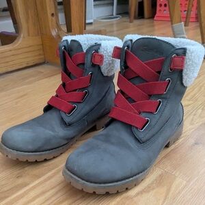 Skechers Womens Cypress-Big Plans Gored Laced Hiker Boots-Charcol Size 8.5